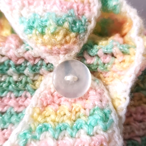 Knitted Spring Variegated Pastel Baby Romper - Picture 5 of 10